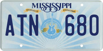 MS license plate ATN680