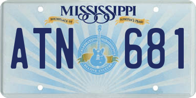 MS license plate ATN681