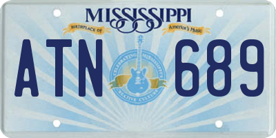 MS license plate ATN689