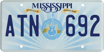 MS license plate ATN692
