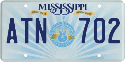 MS license plate ATN702
