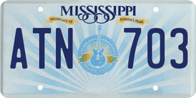 MS license plate ATN703