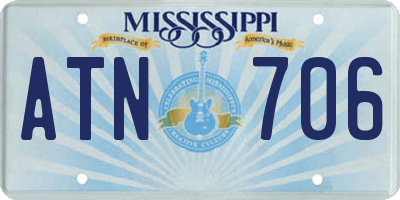 MS license plate ATN706