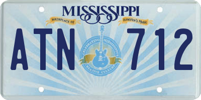 MS license plate ATN712