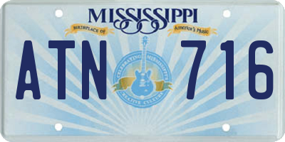MS license plate ATN716