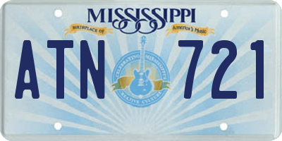 MS license plate ATN721