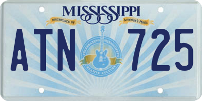 MS license plate ATN725
