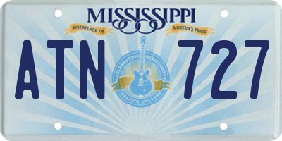 MS license plate ATN727