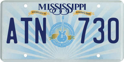 MS license plate ATN730