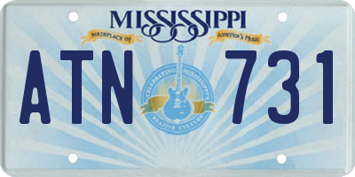 MS license plate ATN731