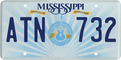 MS license plate ATN732