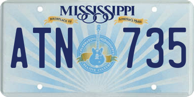 MS license plate ATN735
