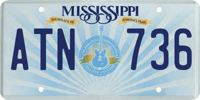 MS license plate ATN736