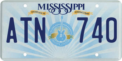 MS license plate ATN740