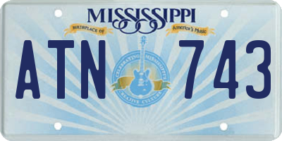 MS license plate ATN743