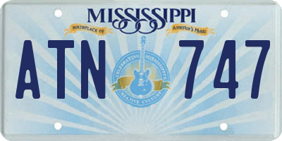 MS license plate ATN747