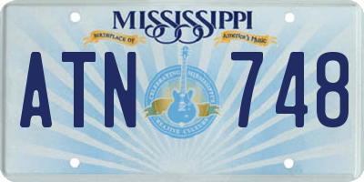 MS license plate ATN748