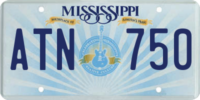 MS license plate ATN750