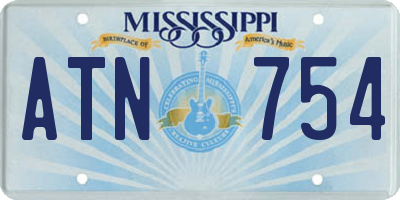MS license plate ATN754
