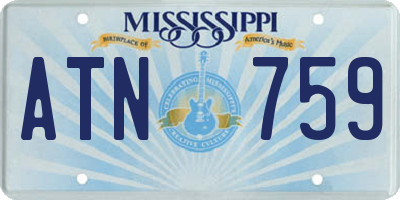 MS license plate ATN759