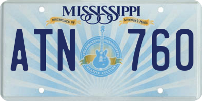 MS license plate ATN760