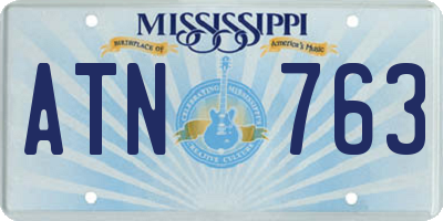 MS license plate ATN763