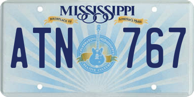 MS license plate ATN767