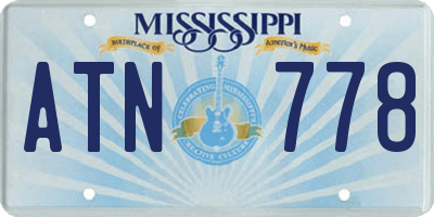 MS license plate ATN778