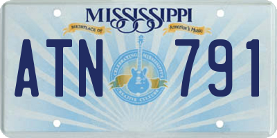 MS license plate ATN791