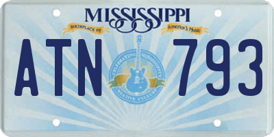 MS license plate ATN793