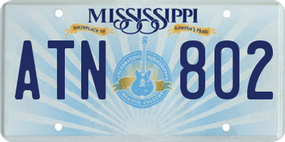 MS license plate ATN802