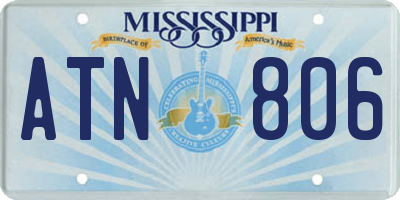 MS license plate ATN806