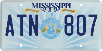 MS license plate ATN807