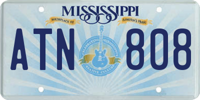 MS license plate ATN808