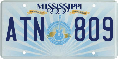 MS license plate ATN809