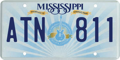 MS license plate ATN811
