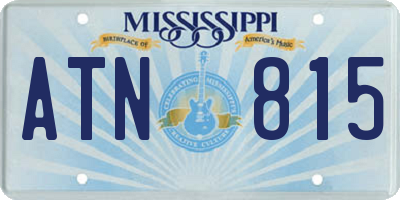 MS license plate ATN815