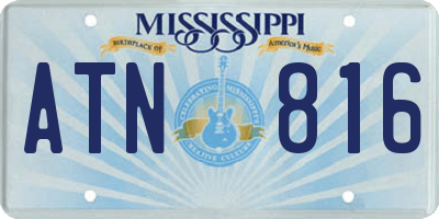 MS license plate ATN816