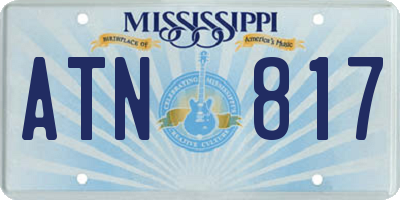 MS license plate ATN817