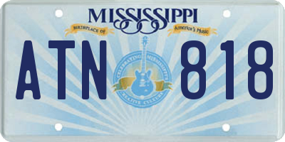 MS license plate ATN818