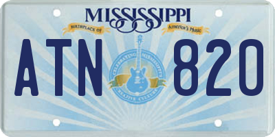 MS license plate ATN820