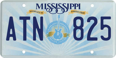 MS license plate ATN825