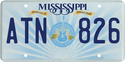 MS license plate ATN826