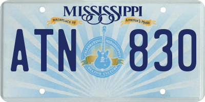 MS license plate ATN830