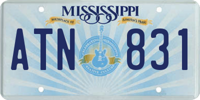 MS license plate ATN831