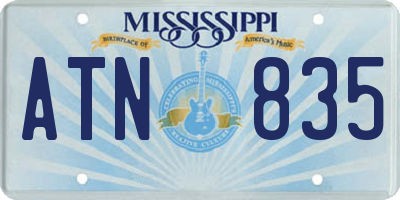 MS license plate ATN835
