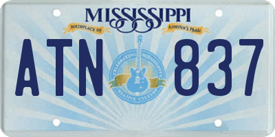 MS license plate ATN837