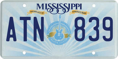 MS license plate ATN839