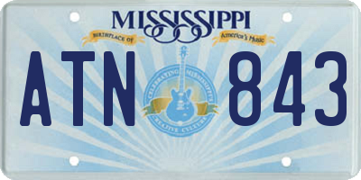 MS license plate ATN843