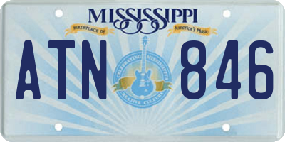 MS license plate ATN846